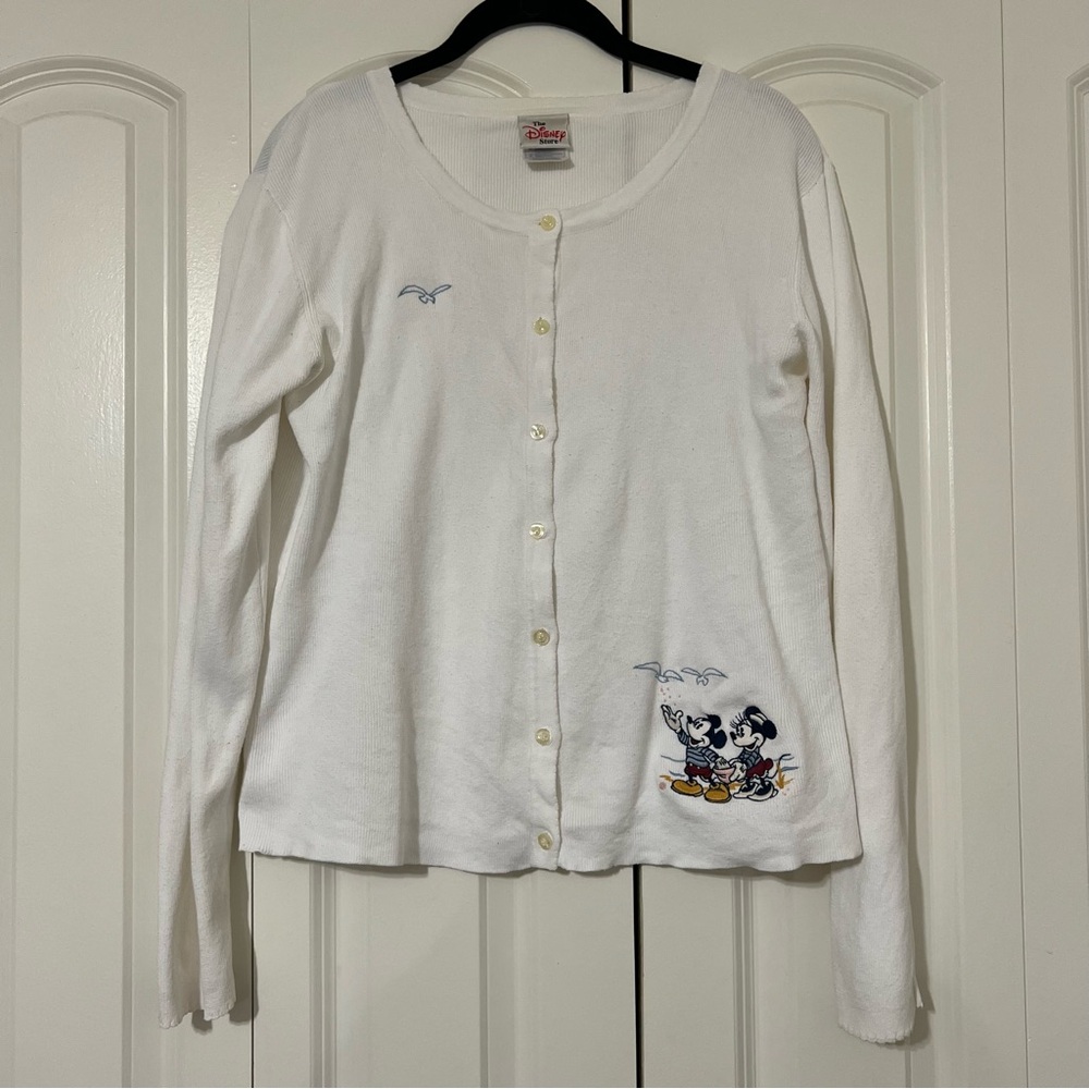 Disney Vintage Button Down Sweater M from WDW Beach Club Mickey & Minnie